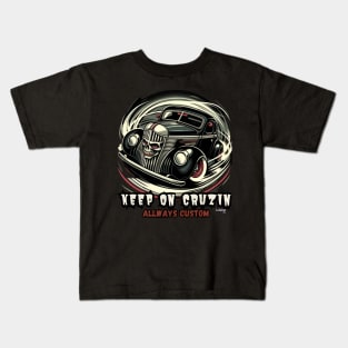 Old Cruizer - Vintage Classic American Muscle Car - Hot Rod and Rat Rod Rockabilly Retro Collection Kids T-Shirt